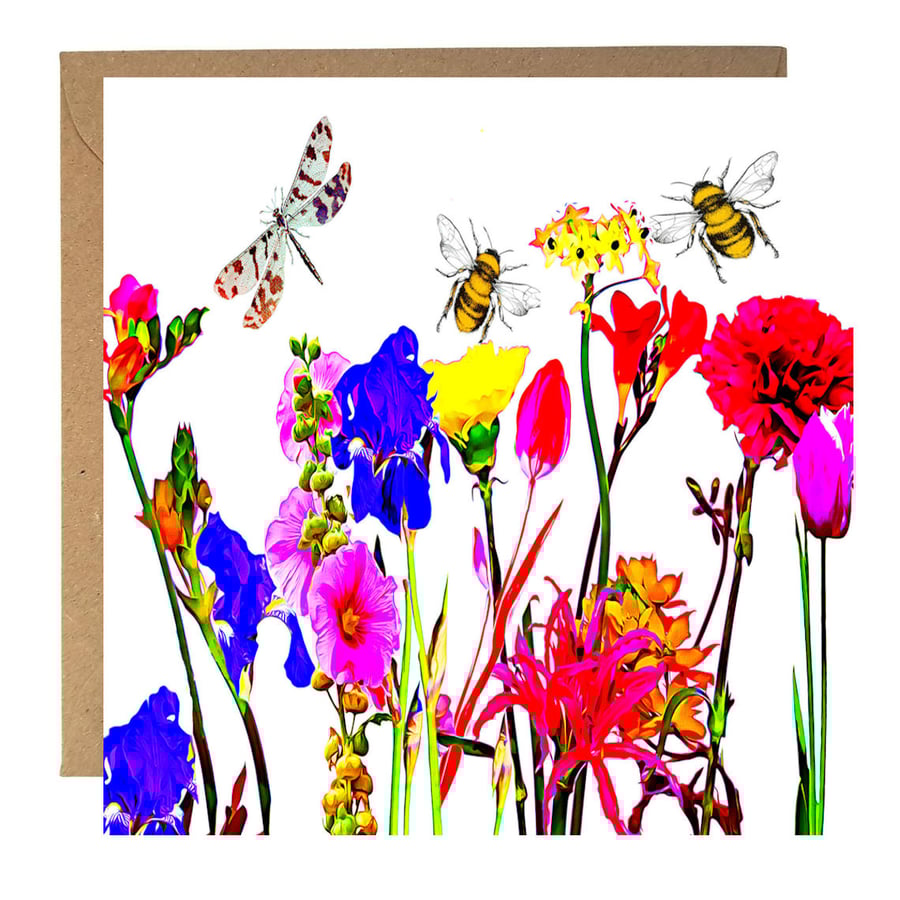 Wild Spring Flowers, Greetings, Birthday Card