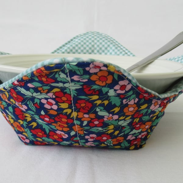Microwave Bowl Cosie, Handmade from Liberty Cotton Fabric