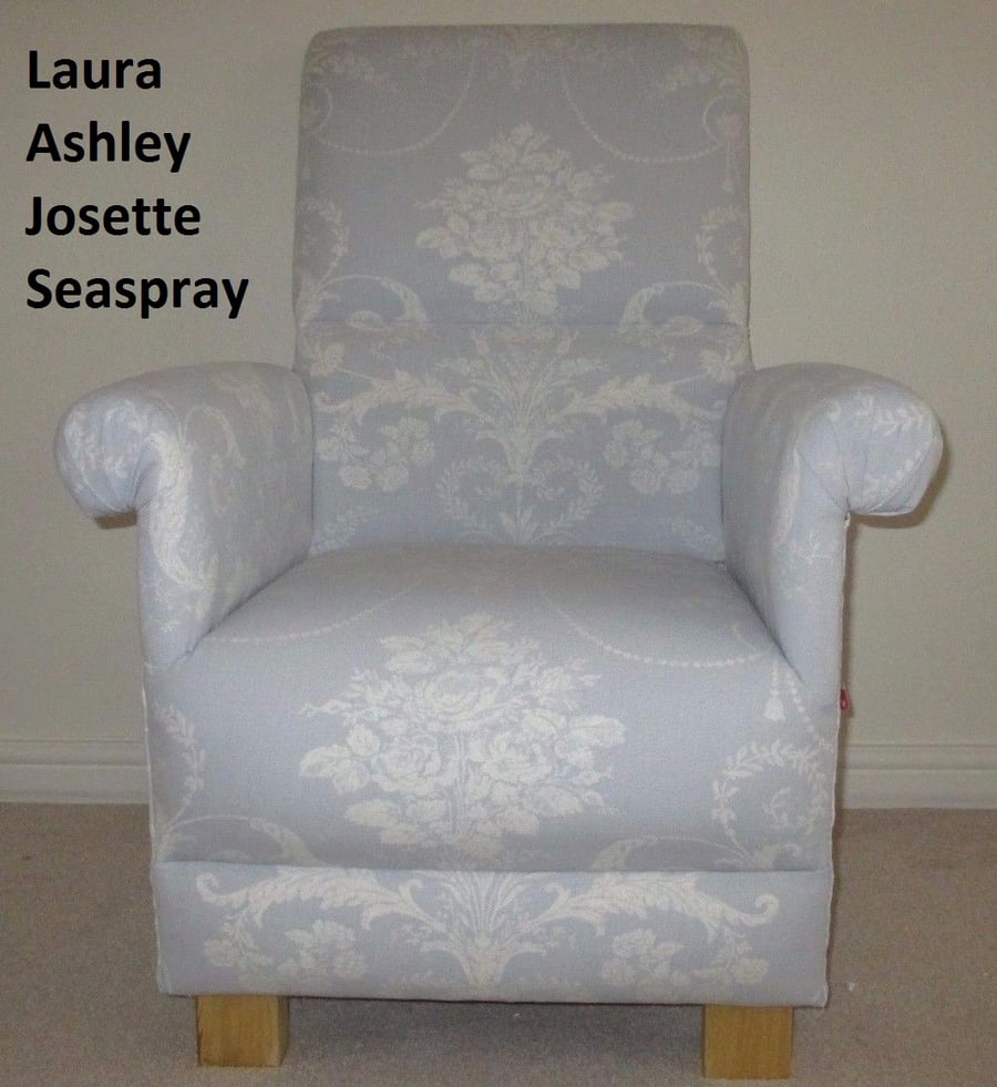 Laura Ashley Josette Seaspray Fabric Adult Chair Nursery Armchair Shabby Chic