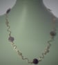 Handmade Fluorite & Rose Quartz wavy necklace - Image 3