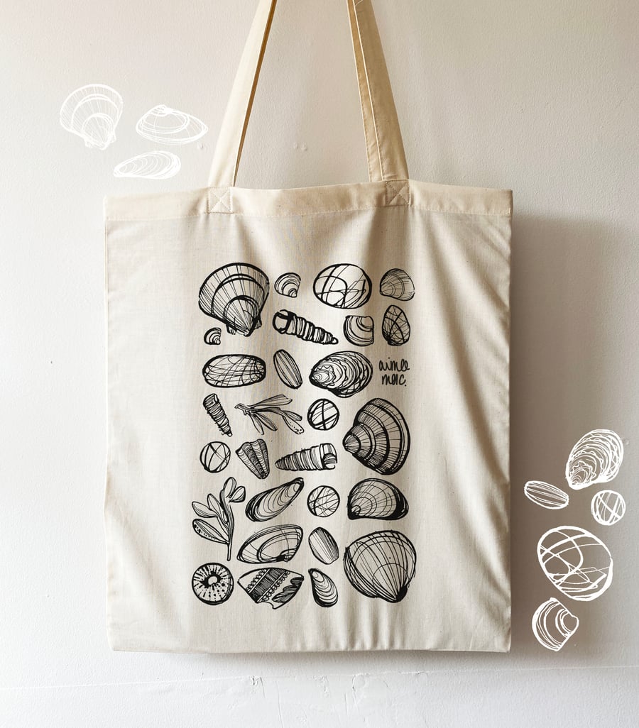 Beachcomber Sea Shell Natural Cotton Tote Bag