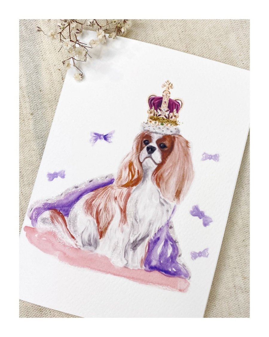 HM King Charles III Dog Coronation Day Greeting Card Wall Art Royal Memorabilia 
