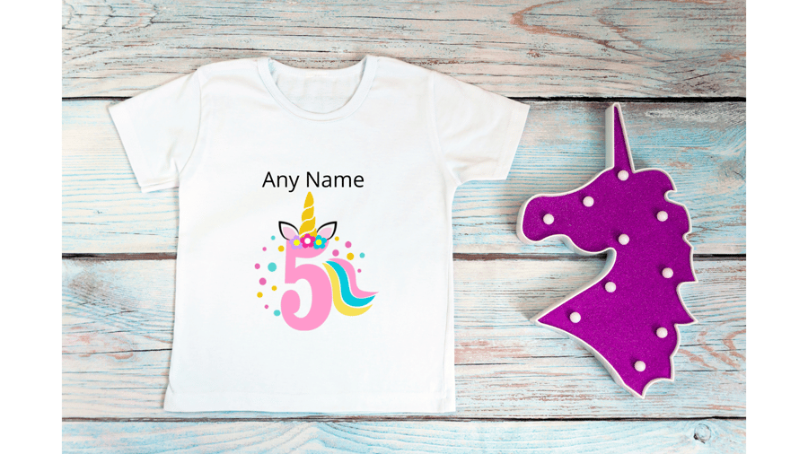 Unicorn 5th Birthday T Shirt