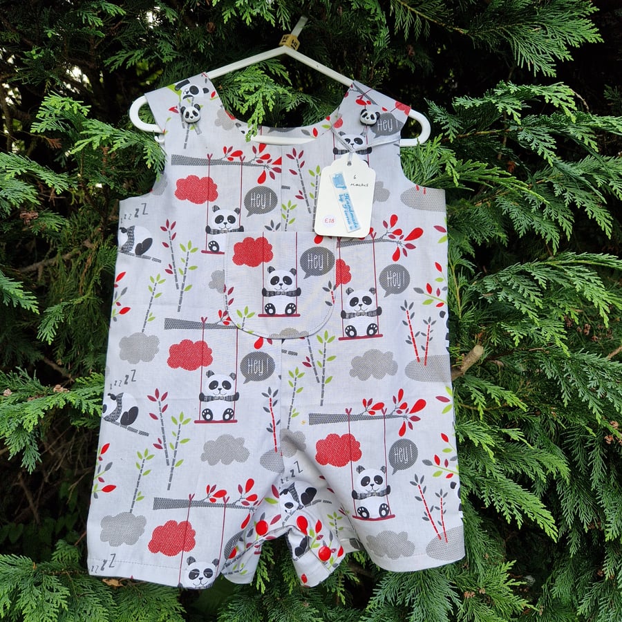 Age: 6m Swinging Panda Rompers