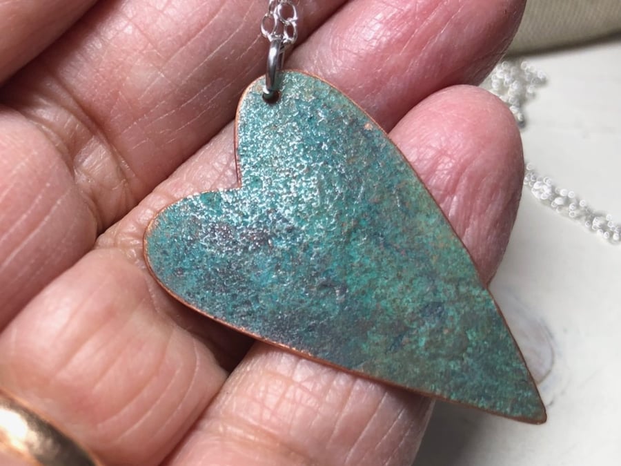 Heart Pendant in Recycled Copper