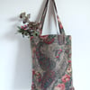 Tote bag, book bag, or foldaway shopping bag in a vintage Sanderson fabric print