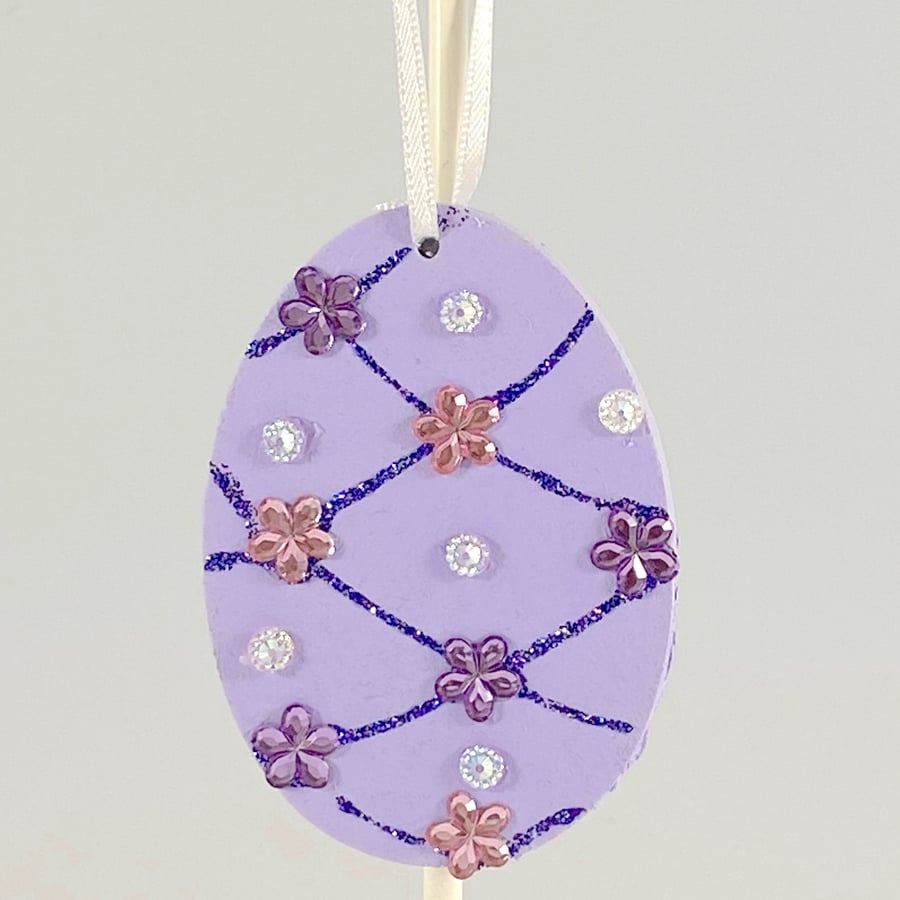 Easter egg decoration - hanging jewelled egg, handmade