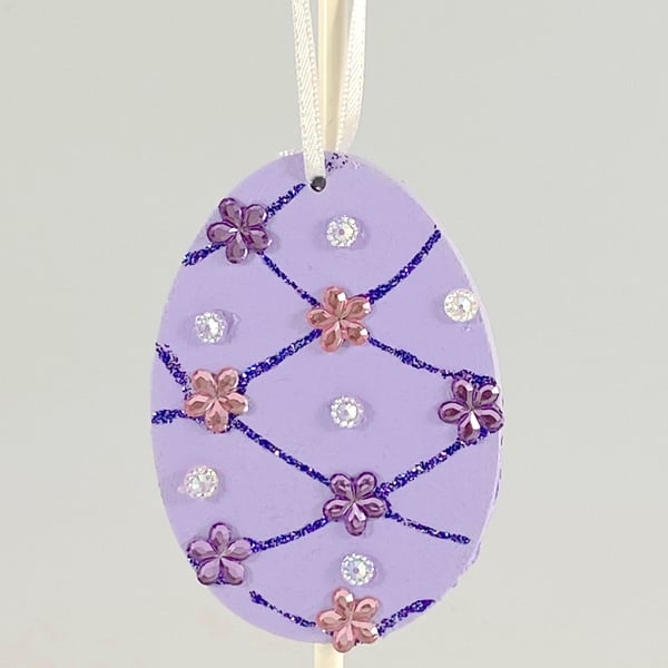 Easter egg decoration - hanging jewelled egg, handmade