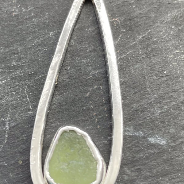 Sterling Silver and Cornish Sea Glass pendant