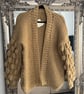 Hand knitted bobble sleeve Cardigan size 12-16