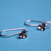 Earhooks / earwires  with flower - 1pair