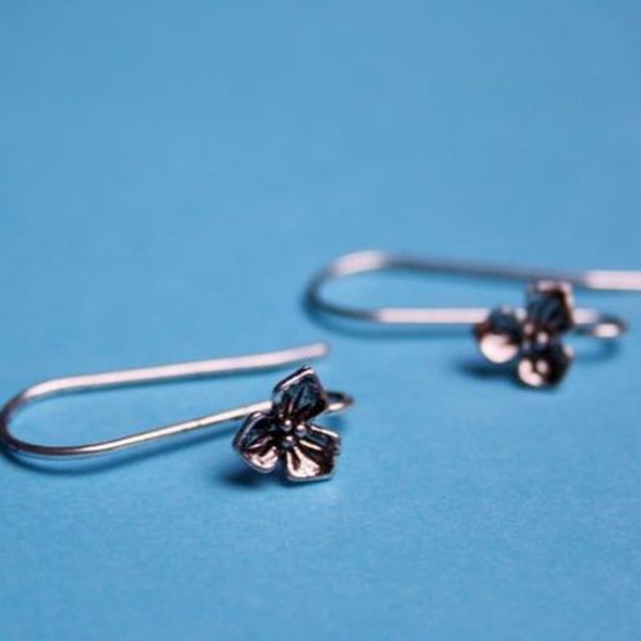Earhooks / earwires  with flower - 1pair