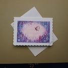 original art hand painted fantasy glitter blank greetings card (ref FA 305 R1 )