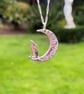 Handmade Fine Silver Moon Gazing Hare Necklace on sterling silver chain