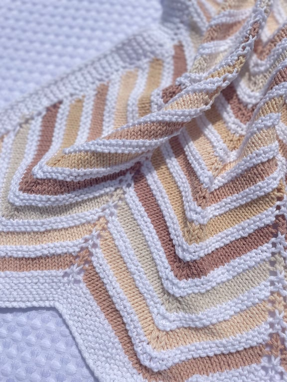 Neutral shades baby blanket 100% cotton. Slightly imperfect.