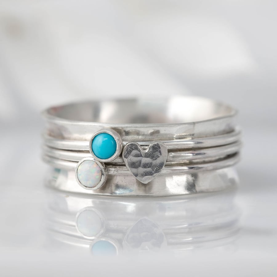 Spinner ring worry ring or fidget ring with 3 Folksy