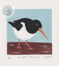 Oystercatcher linocut - A stroll in the mud  - Image 1