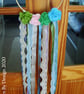 Felt Succulent and Flower Ribbon Wooden Hoop Hanging - Image 4