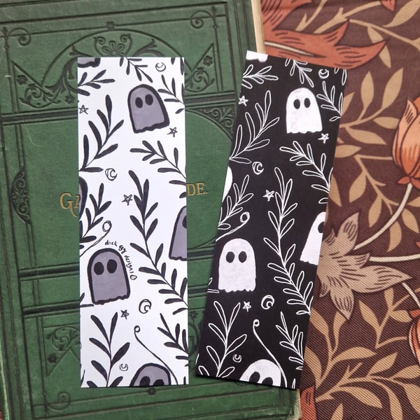 Patterned Ghost Bookmark Set of Two 
