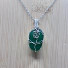 Scottish Sea Glass Pendant, Rose design Absolutely beautiful
