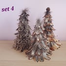 Christmas feather decorations Set 4