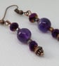 Amethyst and Copper Earrings - Image 3