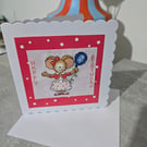 Cross stitched birthday card with envelope