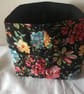 Fabric Storage Box Black Floral Cotton Reusable Storage Caddy - Image 2
