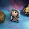 Princess 'Cluni' Tiny Royal Gnome with Crown Jewels OOAK Sculpt by Ann Galvin