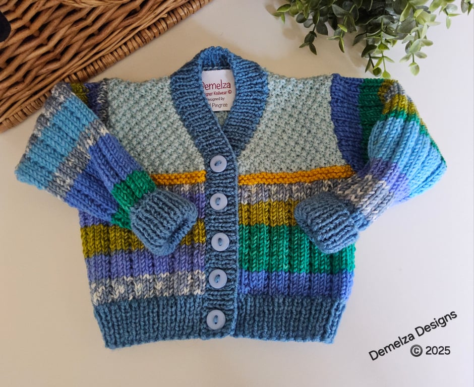 Designer Hand Knitted Luxury Baby Cardigan  3 -9 months size