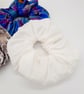 3 large scrunchies,  white satin, blue petal and william morris.   - Image 6