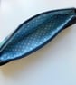 SOLD Pencil case for cover of book diary journal blue floral fabric - Image 3