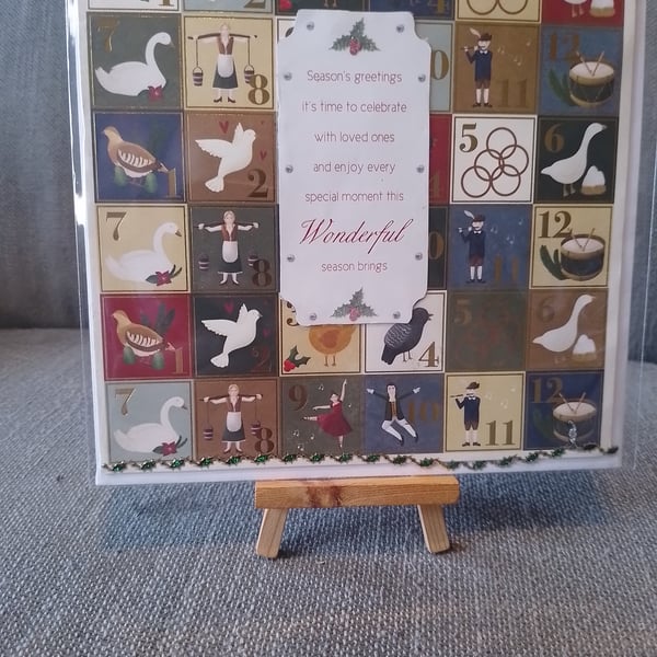Twelve Days of Christmas Large handmade card