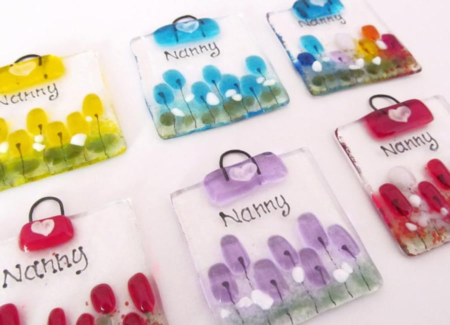 Nanny MINI Fused Glass Suncatcher - Choice of Colours