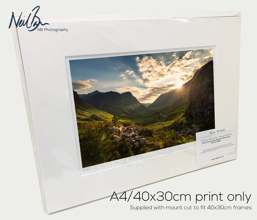 Glen Coe Ralston Memorial Scotland - A4 (40x30cm) Unframed Photo Print