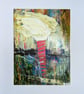 Tornado Abstract Acrylic Painting on Paper - Image 1