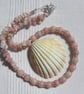 Pink Opal Gemstone Statement Chakra Necklace "Coraline"