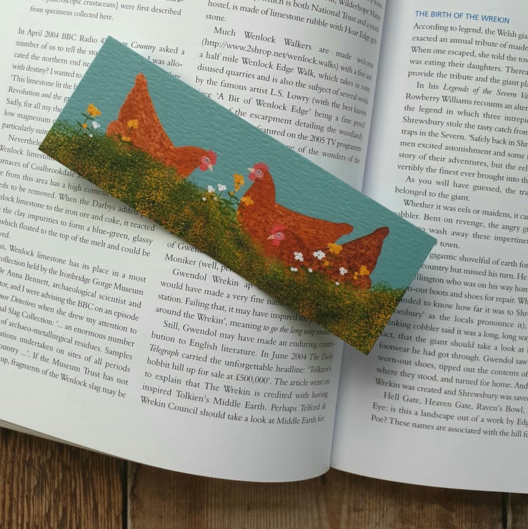 Three Hens Bookmark