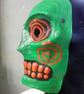 Large Green Skull Mask Paper Mache Venetian Horror Halloween - Image 5