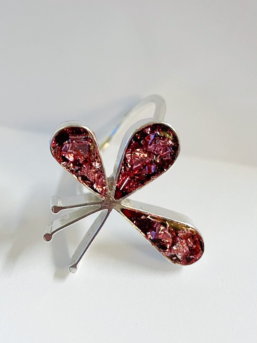 New cherry blossom ring with shiny resin