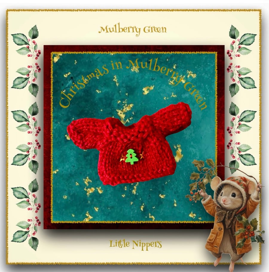 Little Nippers Red Christmas Tree Jumper