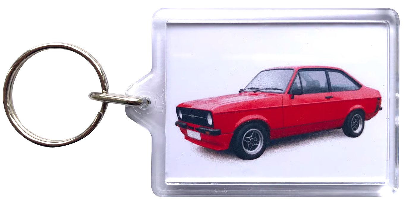 Ford Escort Mk2 Sport 1980 (Red) - Keyring either 50x35mm or 70x45mm Insert
