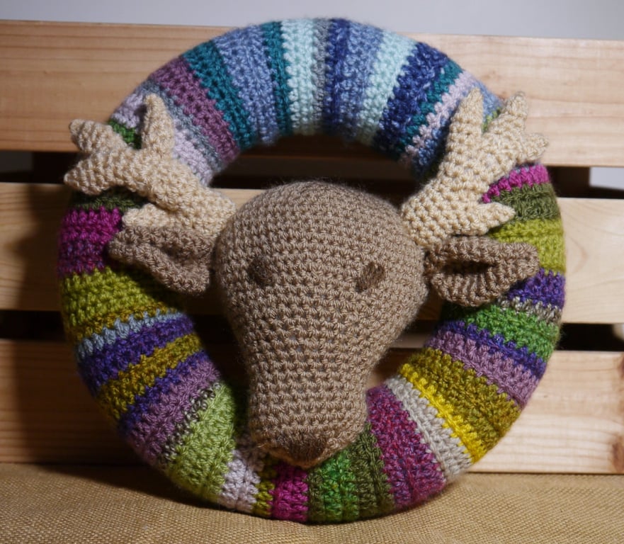 Highland Deer Crochet wreath