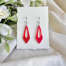 Marbled Red Teardrop Earrings - Laser Cut Acrylic Drops