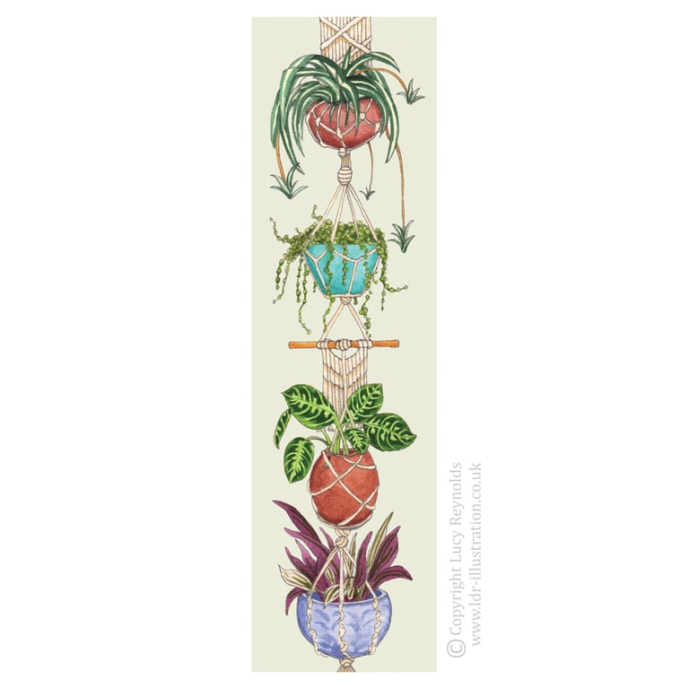 Macrame Houseplants Bookmark