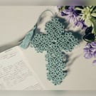 Tatted lace cross bookmark 