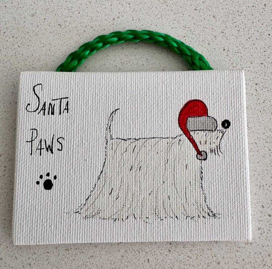 Santa Paws Dog Christmas Decoration 