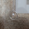 Eco silver and freshwater pearl hoop pendant