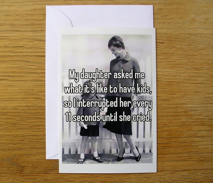 Having A Daughter blank greeting card