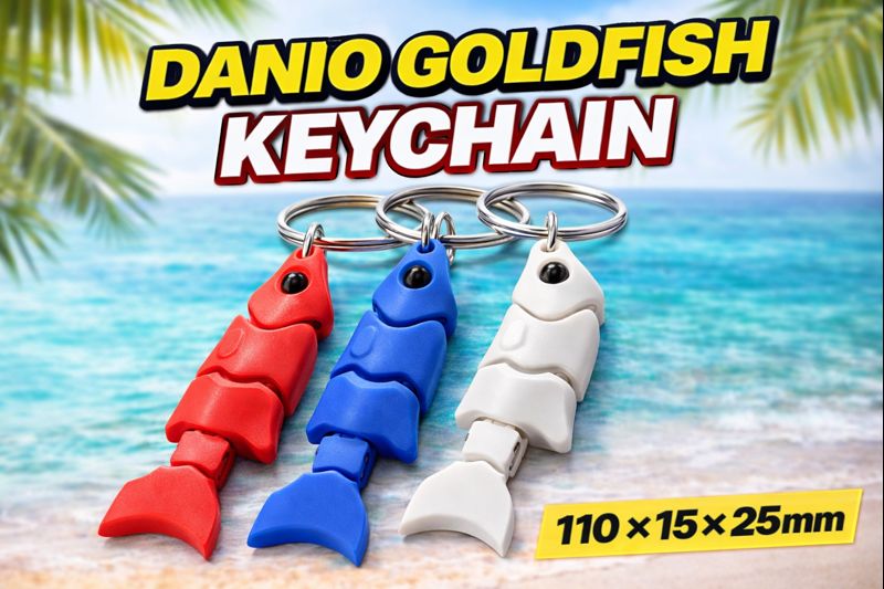 Danio Goldfish Keychain - Any 3 keychains for 5 - See our bundle listing